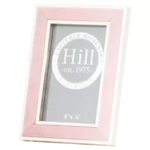 Image of Silver Edged Pink Velvet 4X6 Photo Frame