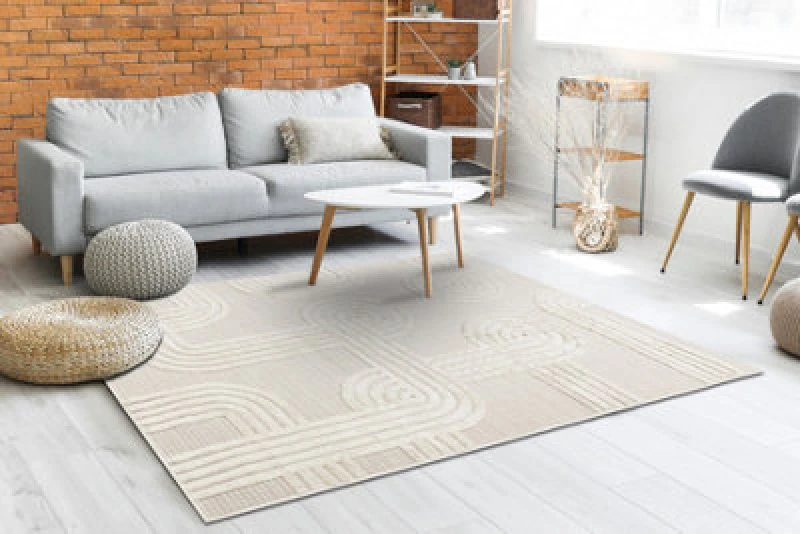 Image of RugsX Carpet Santo Sisal 1001 Geometric White 80X150 Cm