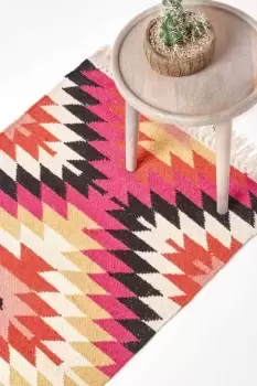 Image of Jakarta Handwoven Pattern KIlim Wool Hall Runner, 66 x 200 cm