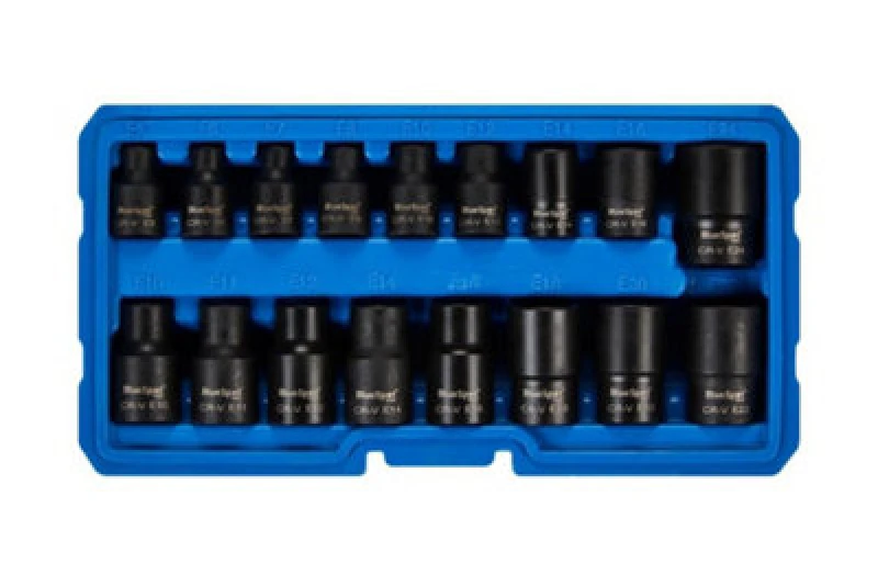 Image of BlueSpot Tools Bluespot Impact E Torx Extra Long 17Pc 3/8" & 1/2" Bit Socket Set E5 - T24 01586