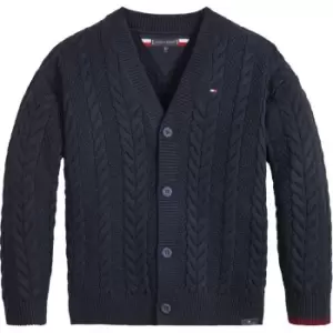 Image of Tommy Hilfiger Essential Cable Cardigan - Blue