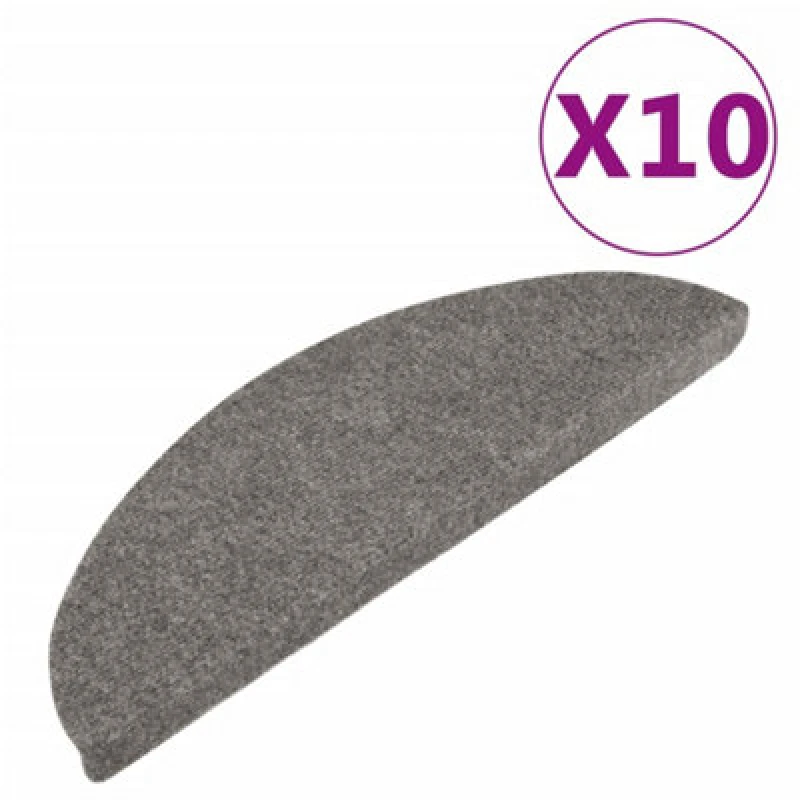 Image of Vidaxl Stair Mats Self-Adhesive 10 Pcs Grey 56X17X3 Cm