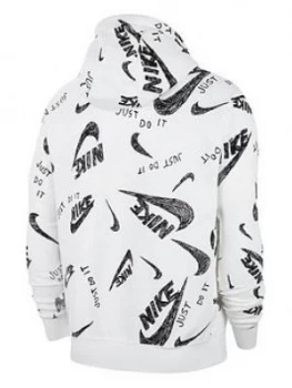 Image of Nike NSW Club Graphic Hoodie - White Size M Men