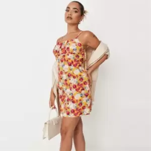 Image of Missguided Floral Pint Mini Dress - Multi