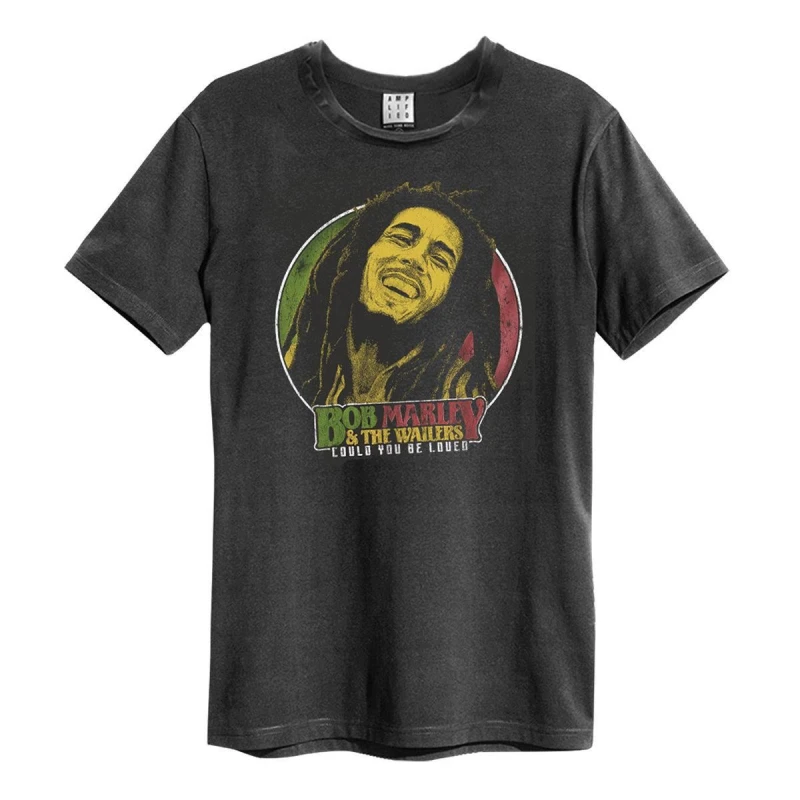 Image of Amplified Amplified Men Will You Be Loved Bob Marley T-Shirt in Charcoal Size: Small Charcoal S Male 5063470345632