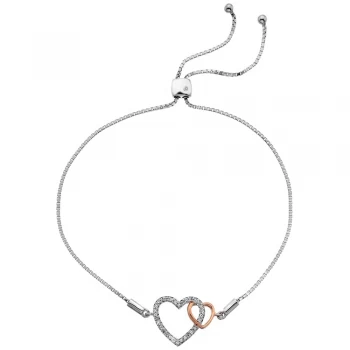 Image of Hot Diamonds Silver & Rose Gold Plated Togetherness Open Heart...