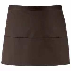 Image of Premier Ladies 'colours' 3 Pocket Apron / Workwear (pack Of 2) (one Size, Brown)