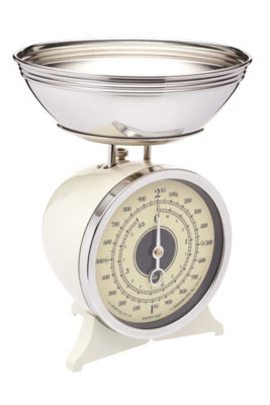 Image of Kitchencraft Classic Collection Mechanical Kitchen Weighing Scale Cream 24Cm