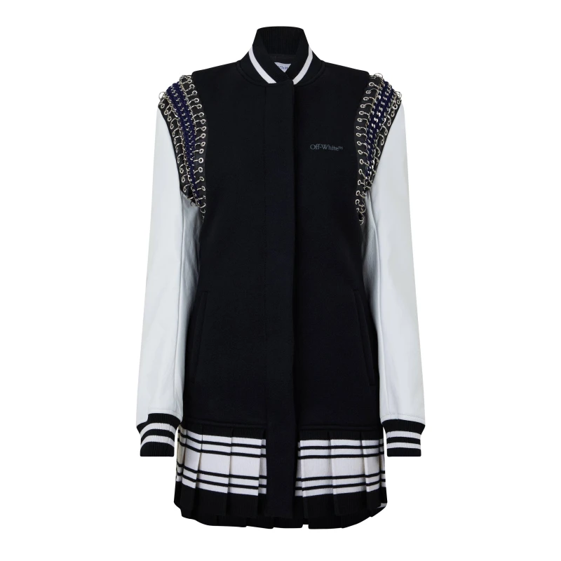 Image of Off White Womens Structured Mini Dress Black/White female 4 (3XS)