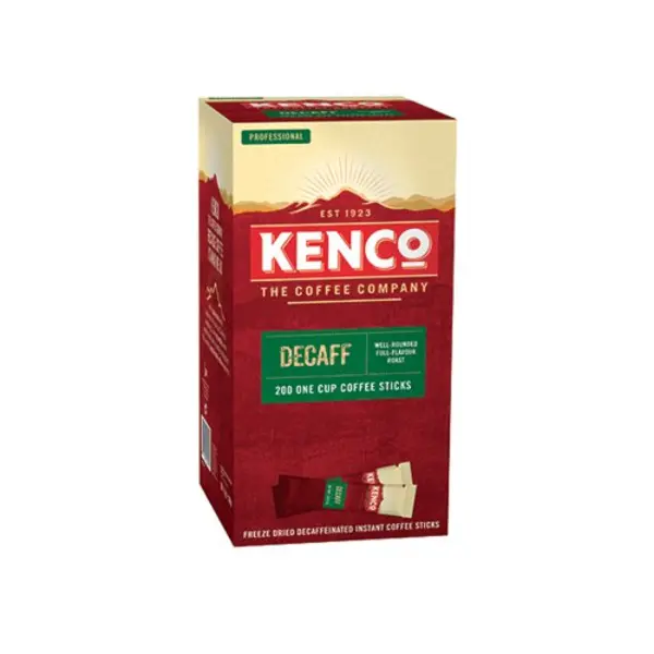 Image of Kenco Kenco Instant Freeze Dried Decaffeinated Coffee Sticks 1.8g (Pack of 200) 4032262 4032262