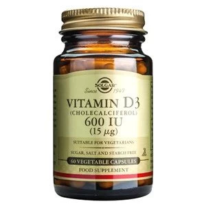 Image of Solgar Vitamin D3 600 IU 15 amp181g Vegetable Capsules 60 capsules