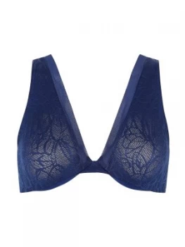 Image of DKNY Signature scribble unlined bra Blue