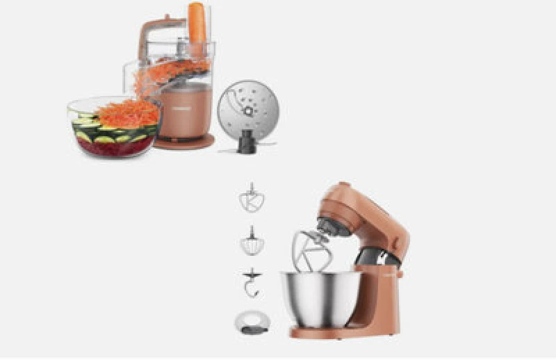 Image of Kenwood Go Food Processor, Stand Mixer Storm Clay Red