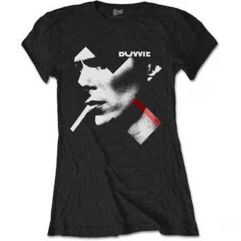 Image of David Bowie - X Smoke Red Womens Small T-Shirt - Black