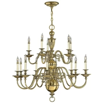 Image of Elstead - Cambridge - 15 Light Candle Chandelier, Burnished Brass