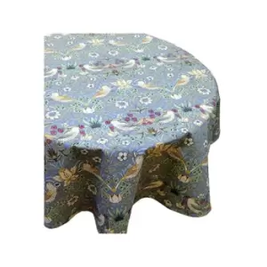 Image of William Morris Strawberry Thief Blue 132 x 178cm Fabric Tablecloth