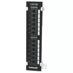 Image of Intellinet Patch Panel Cat5e Wall-mount UTP 12-Port Black