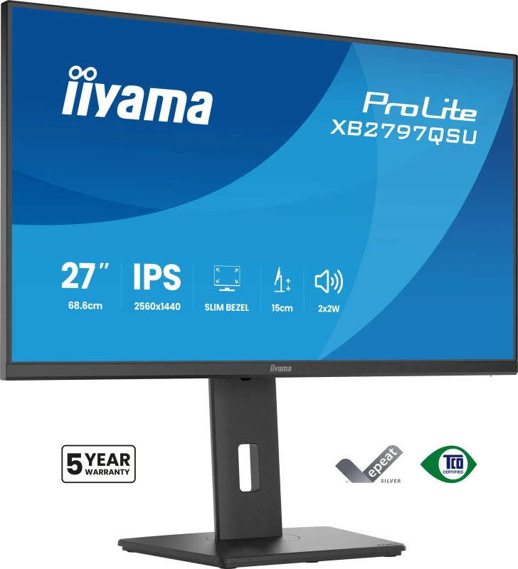 Image of iiyama iiyama ProLite XB2797QSU-B1 computer monitor 68.6cm (27") 2560 x 1440 pixels Quad HD LED Black XB2797QSU-B1