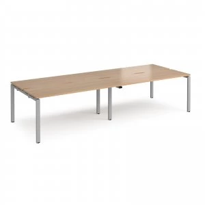 Image of Adapt II Double Back to Back Desk s 3200mm x 1200mm - Silver Frame bee