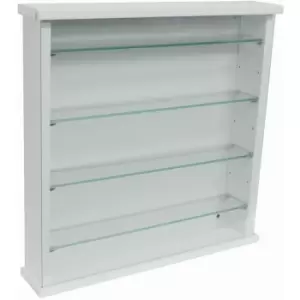 Image of EXHIBIT - Wood 4 Shelf Glass Wall Display Cabinet - White