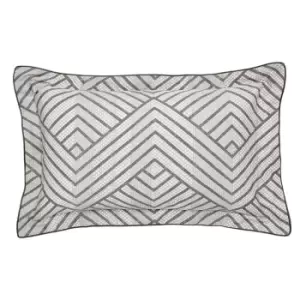 Image of Bedeck of Belfast Kayah Print Cotton Pillowcase Oxford - Grey
