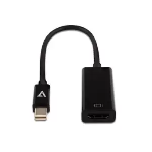 Image of V7 Black Video Adapter Mini DisplayPort Male to HDMI Female Slim