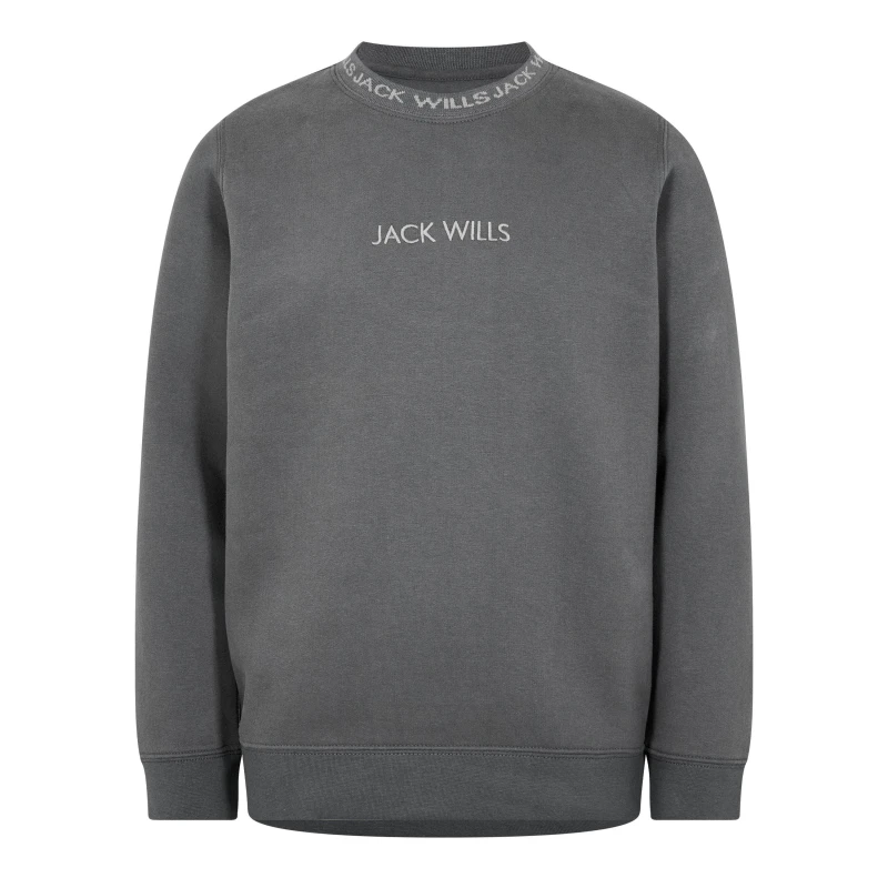 Image of Jack Wills Wills Juniors Jacquard Crew - Grey Grey 7 - 8 Years