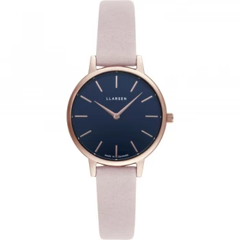 Image of LLARSEN Blue and Pink 'Caroline' Ladies Watch - 146rdr3-rpowder12 - rose