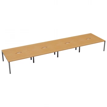 Image of CB 8 Person Bench 1200 x 800 - Beech Top and Silver Legs
