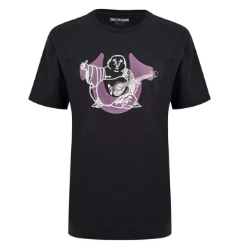 Image of True Religion Short Sleeve Embroidered Buddha T Shirt - Black