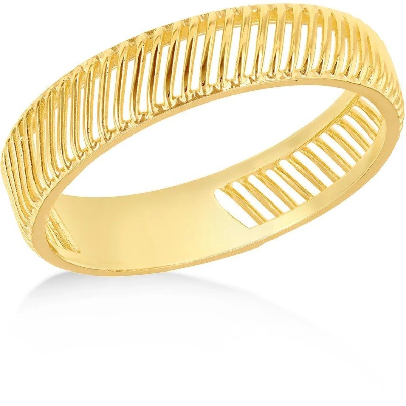 Image of Be You 9ct Gold Slanted Ladder Ring Yellow Gold female K