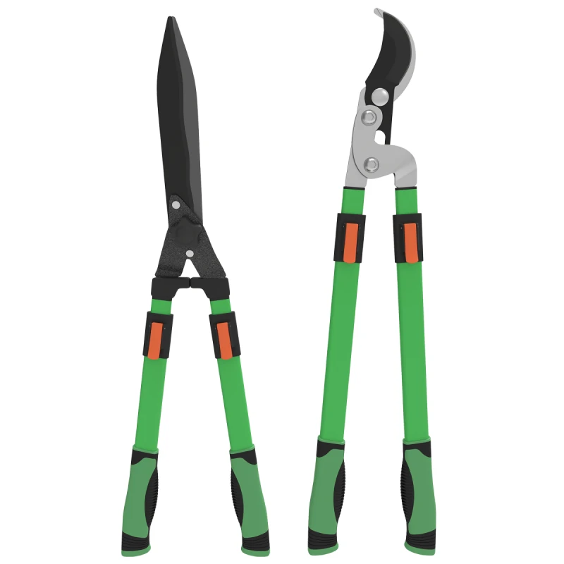 Image of Outsunny Outsunny 2 Pcs Garden Shears Set with Telescopic Extendable Handles