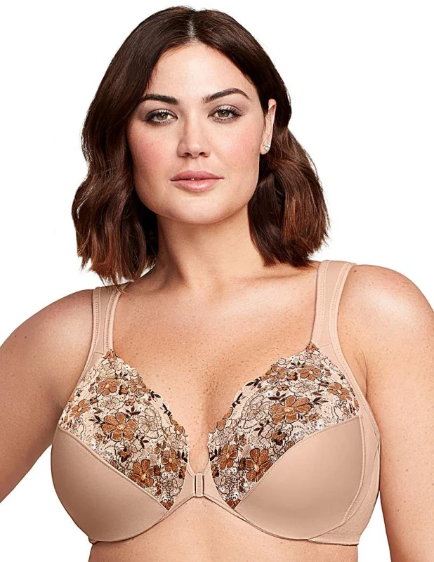 Image of Glamorise Glamorise 1245 Wonder Wire Bra Cafe Print - Glamorise - Size: 48D Cafe Print Female 48D MO46552