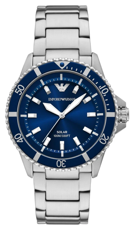 Image of Emporio Armani AR11697 World Explorer Solar (42mm) Blue Dial Watch