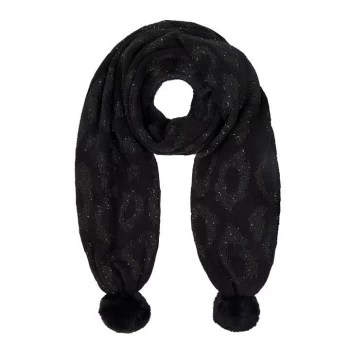 Image of Biba BIBA Leopard Sequin Knitted Scarf - Black