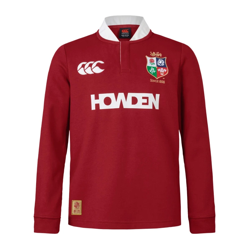Image of Canterbury British and Irish Lions 2024 Long Sleeve Classic Shirt Juniors - Red Red 7 - 8 Years