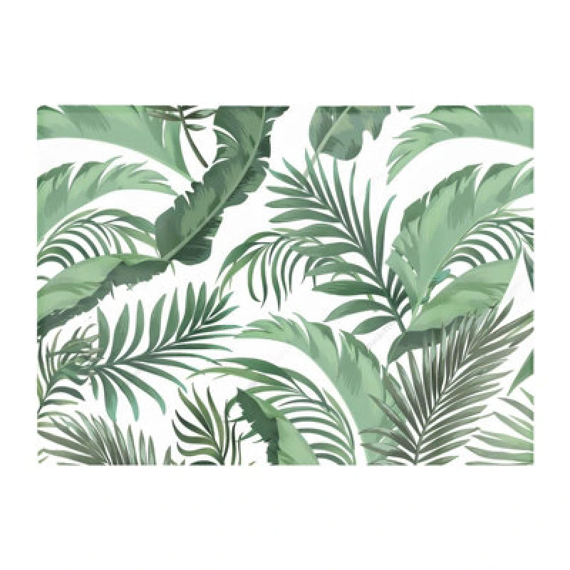 Image of Warren Reed Designer Trendy Tropical Leaves Glass Chopping Board