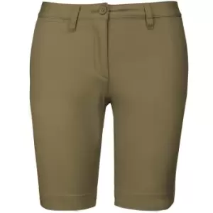 Image of Kariban Womens/Ladies Chino Bermuda Shorts (8 UK) (Light Khaki)
