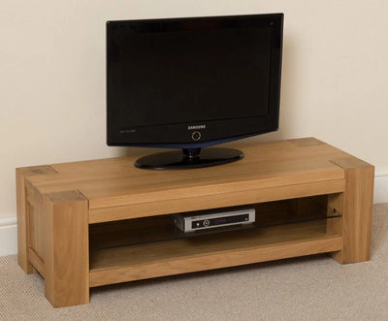 Image of That's Furniture Kuba Solid Oak Small Widescreen TV Unit With Storage