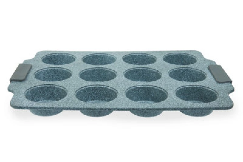Image of Orsina Grey 12 Muffin Tray, Marble Finish Muffin Oven Tray, Non-Stick Baking Tray For Perfet Muffins