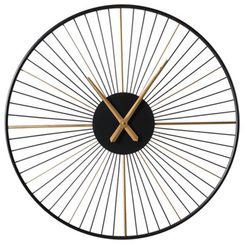 Image of Beliani Wall Clock Sazais 80 Cm Metal Black