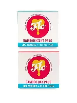 Image of Here We Flo Bundle of FLO Bamboo Day Pads & FLO Bamboo Night Pads, One Colour, Women