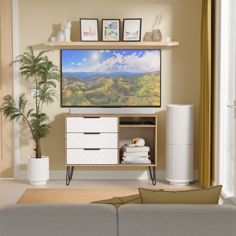 Image of Ready Assembled 2 U Islay 3 Drawer TV Unit (Ready Assembled) in White White Unisex