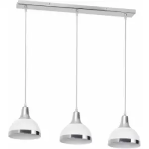 Image of Premier Housewares - Jasper White Shade and Chrome Pendant Light