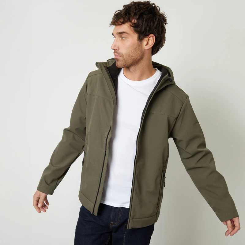 Image of Threadbare Fleece Lined Hooded Jacket - Green Green L