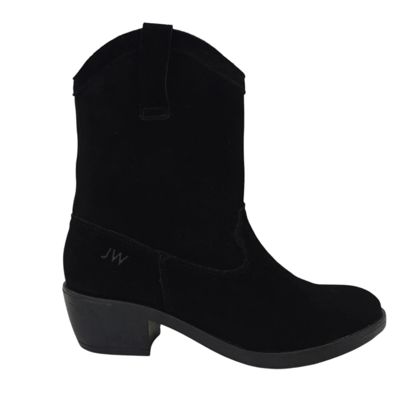 Image of Jack Wills Womens JW Dalida Suede Calf Chunky Heel Hiker Boots Black female 4 (37)