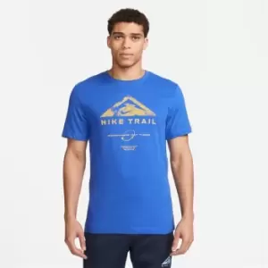 Image of Nike Dri-FIT Mens Trail Running T- Shirt - Blue