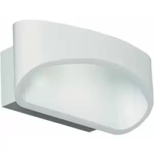 Image of Unique LED Wall Light Warm White Modern Matt White Loop Up & Down Bedside Lamp