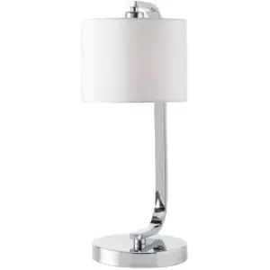 Image of Endon Canning - Table Lamp Chrome, White Silk Effect, E14
