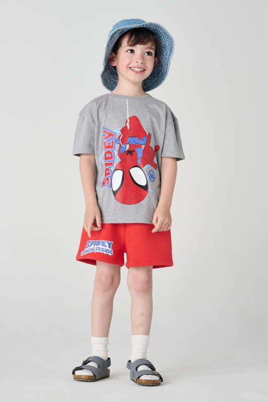 Image of Hasbro Spidey and his Amazing Friends Boy's Top and Short Set Size: 2-3 Years Multicolor Male 2-3 Years